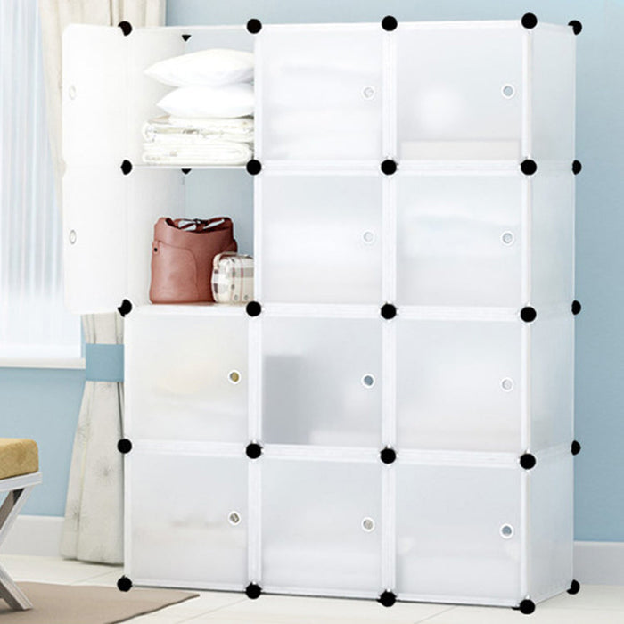 [Self Collect]12 Cubes DIY Wardrobe Cabinetc Almari White Flower Door - 3X4 Shape Only