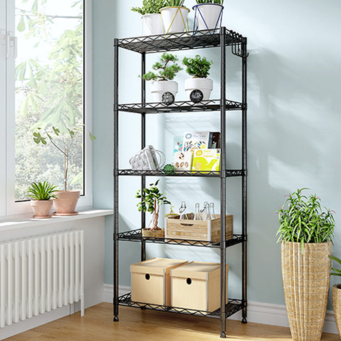 Free Shipping 5 Tiers Full Steel Multipurpose Adjustable Rak Dapur Organizer Storage Rack Shelf