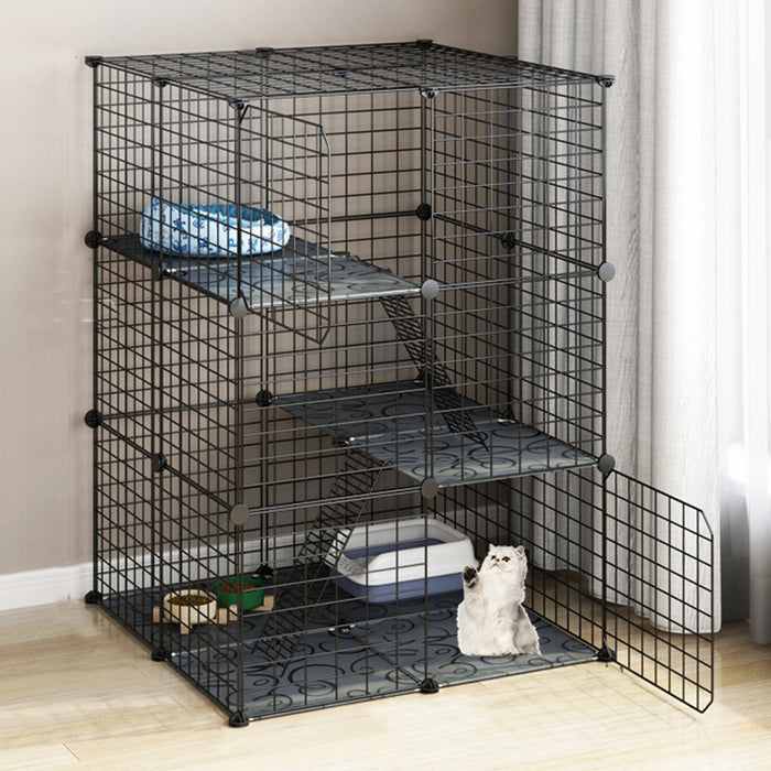 [Self Collect] Extra Large 12 Cubes Steel Wire Cat Cage Cat Rest Play House with Doors and Stair