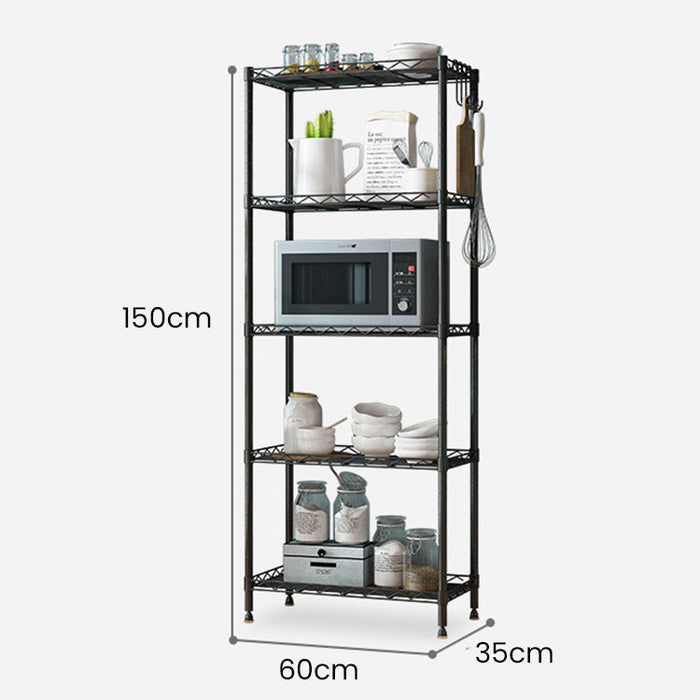 [Self Collect] 5 Tiers Full Steel Multipurpose Adjustable Rak Dapur Organizer Storage Rack Shelf