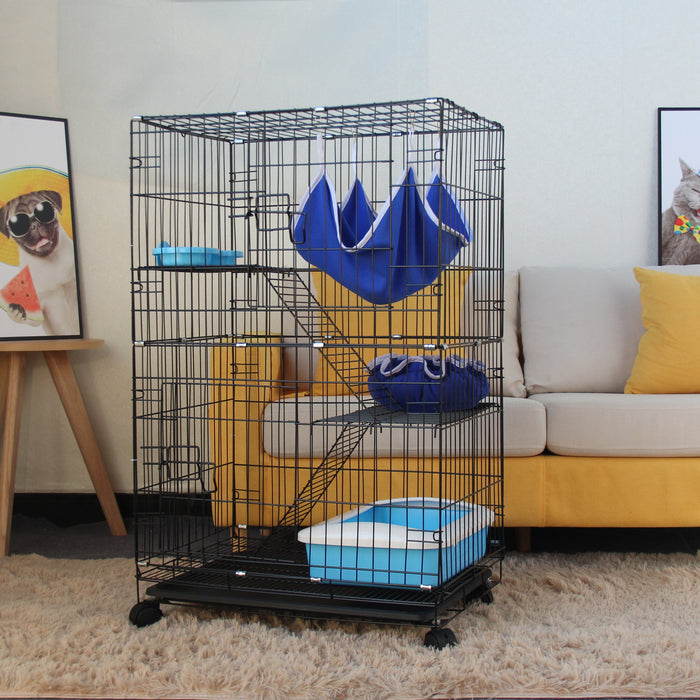 [Self Collect] 2 Platforms 3 Levels Large Size Steel Sangkar Kucing 3 Tingkat Cat Cage Anak Kucing Door Ladder