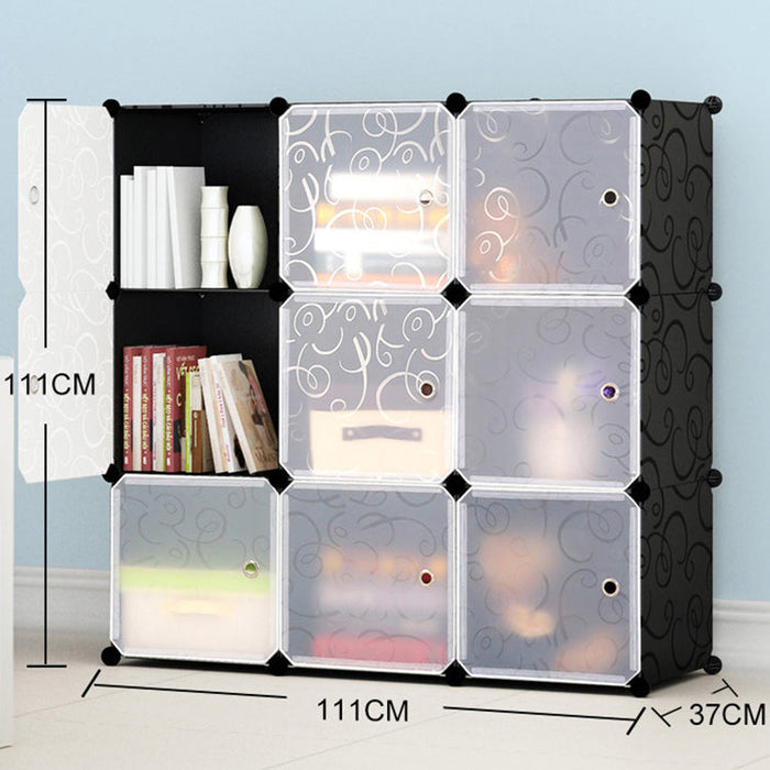 [Self Collect] DIY 9 Cube Almari Wardrobe Large Capacity Creative Storage Cabinet