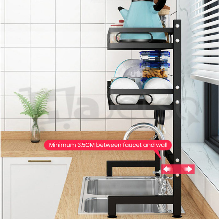 [Self Collect] Stainless Steel Kitchen Dish Rack Rak Pinggan RakDapur Double Sink Dish Drainer Storange Racks