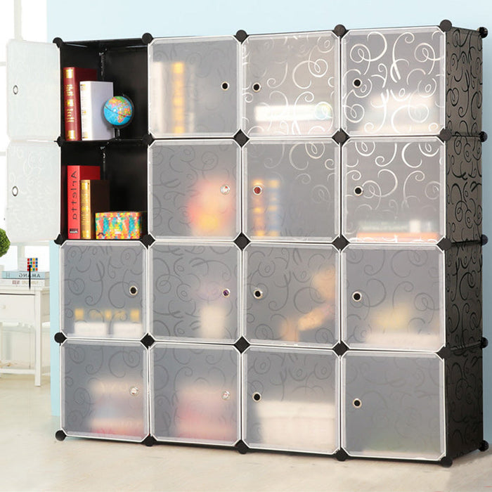 [Self Collect] DIY 16 Cube Almari Wardrobe Large Capacity Creative Storage Cabinet