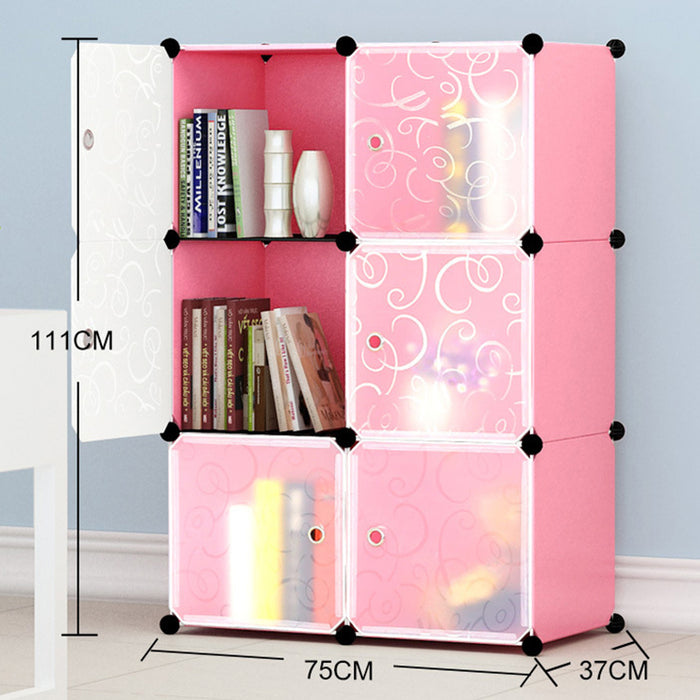 Free Shipping~ DIY 6 Cube Almari Wardrobe Large Capacity Creative Storage Cabinet