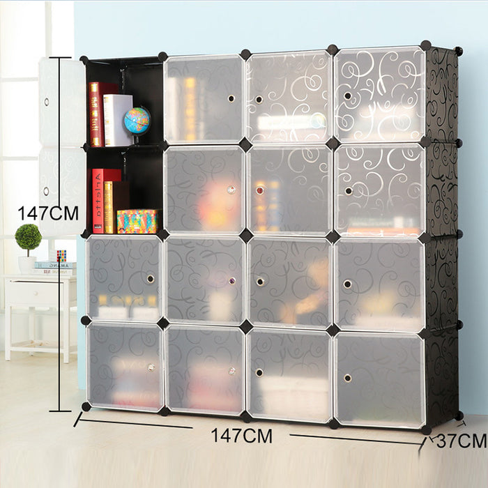 Free Shipping~ DIY 16 Cube Almari Wardrobe Large Capacity Creative Storage Cabinet