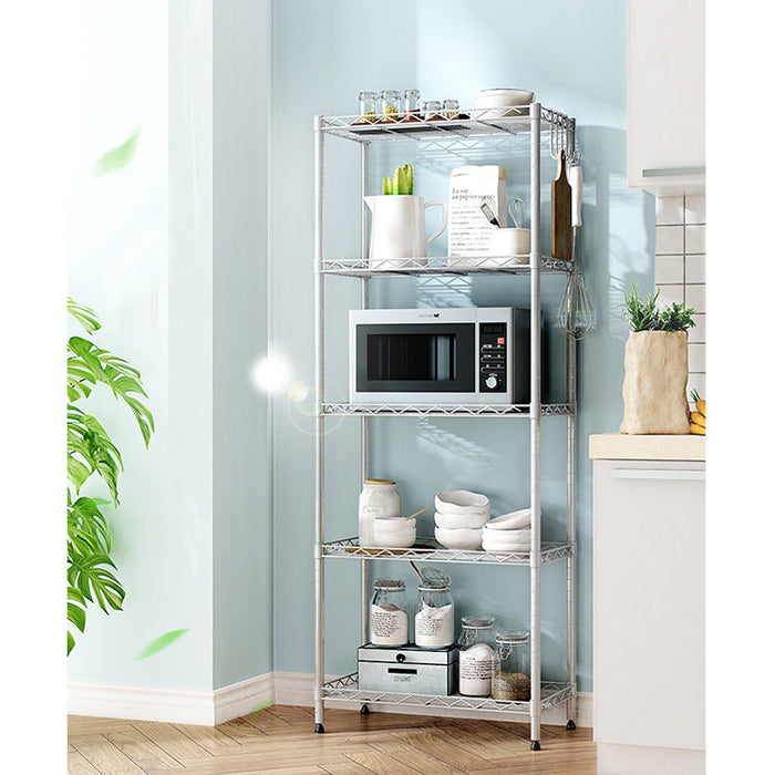 [Self Collect] 5 Tiers Full Steel Multipurpose Adjustable Rak Dapur Organizer Storage Rack Shelf