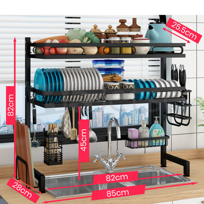 [Self Collect] Stainless Steel Kitchen Dish Rack Rak Pinggan RakDapur Double Sink Dish Drainer Storange Racks