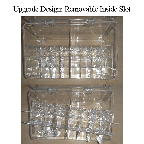 [Self Collect] Acrylic Cosmetic Makeup Organizer Storage with Lid No Dust Removable Inside Slot