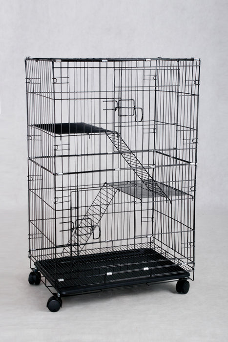 Free Shipping~ 2 Platforms 3 Levels Large Size Steel Sangkar Kucing 3 Tingkat Cat Cage Anak Kucing Door Ladder